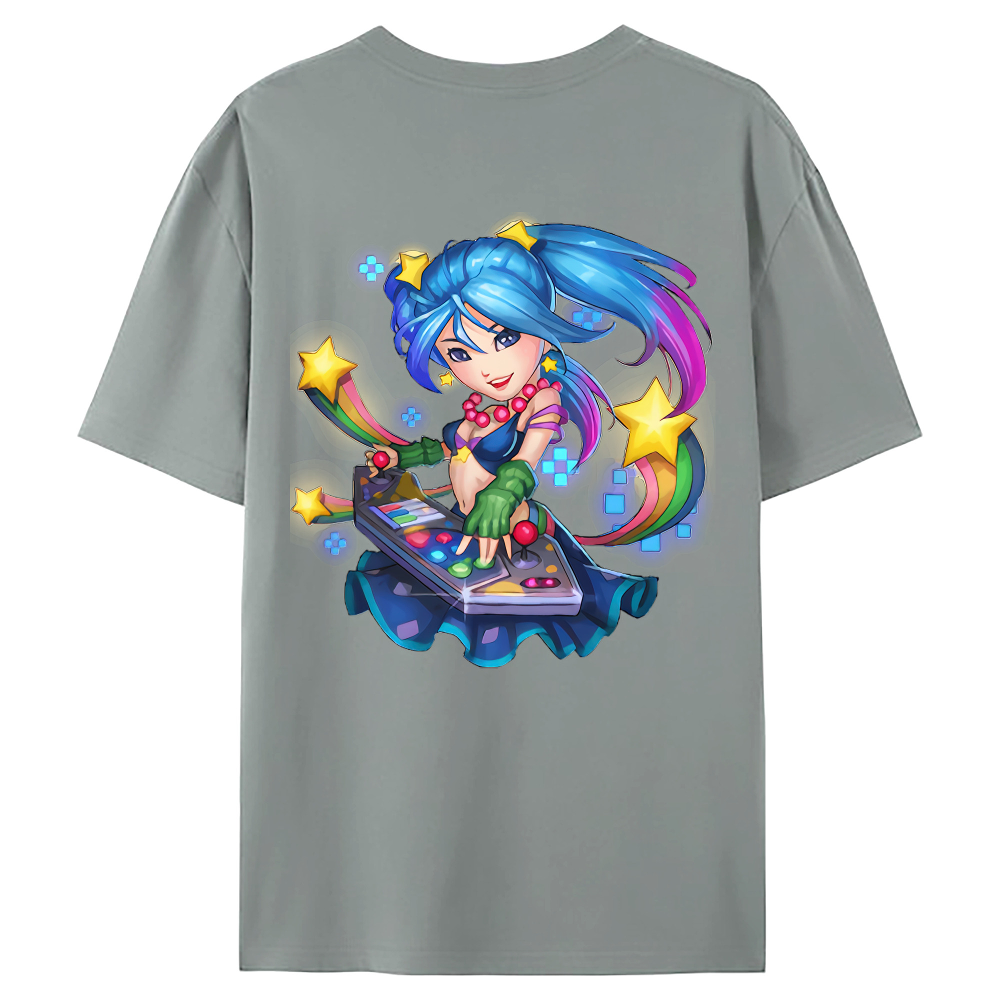 （画像用） リーグ・オブ・レジェンド League of Legends LOL 綿100％ メンズ半袖Tシャツ（バックプリント） 通気性